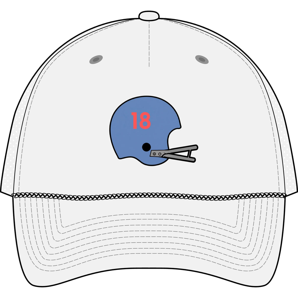 Miss. #18 Helmet- Five-Panel Trucker Rope Cap