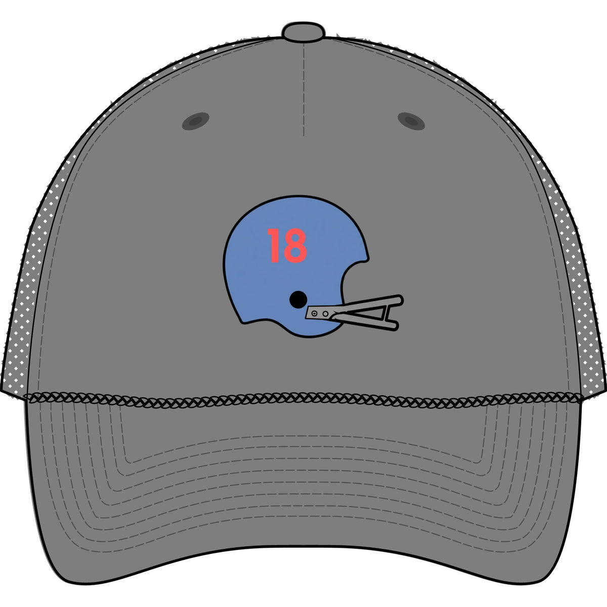 Miss. #18 Helmet- Five-Panel Trucker Rope Cap