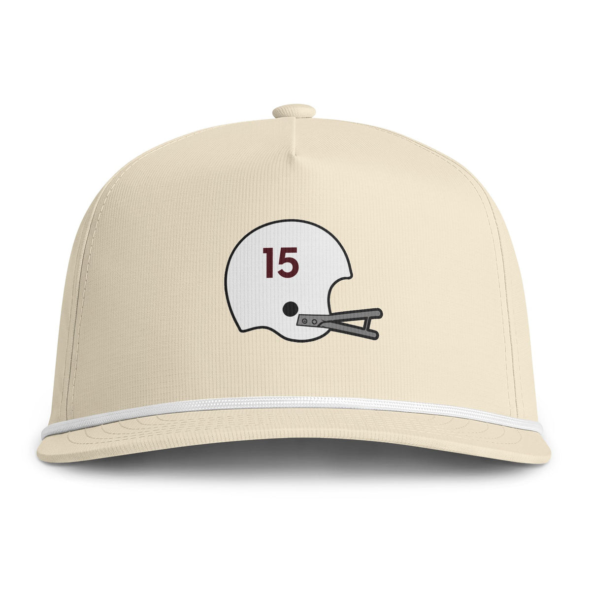 Maroon & White #15- Sunwashed Rope Cap