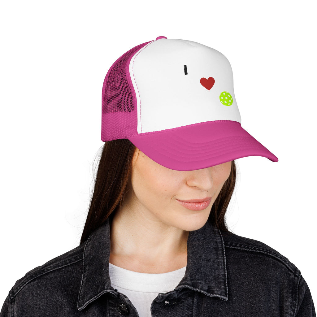 I Love Pickleball Foam Trucker Hat