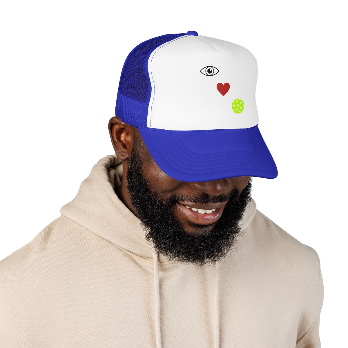 Eye Love Pickleball Foam Cap