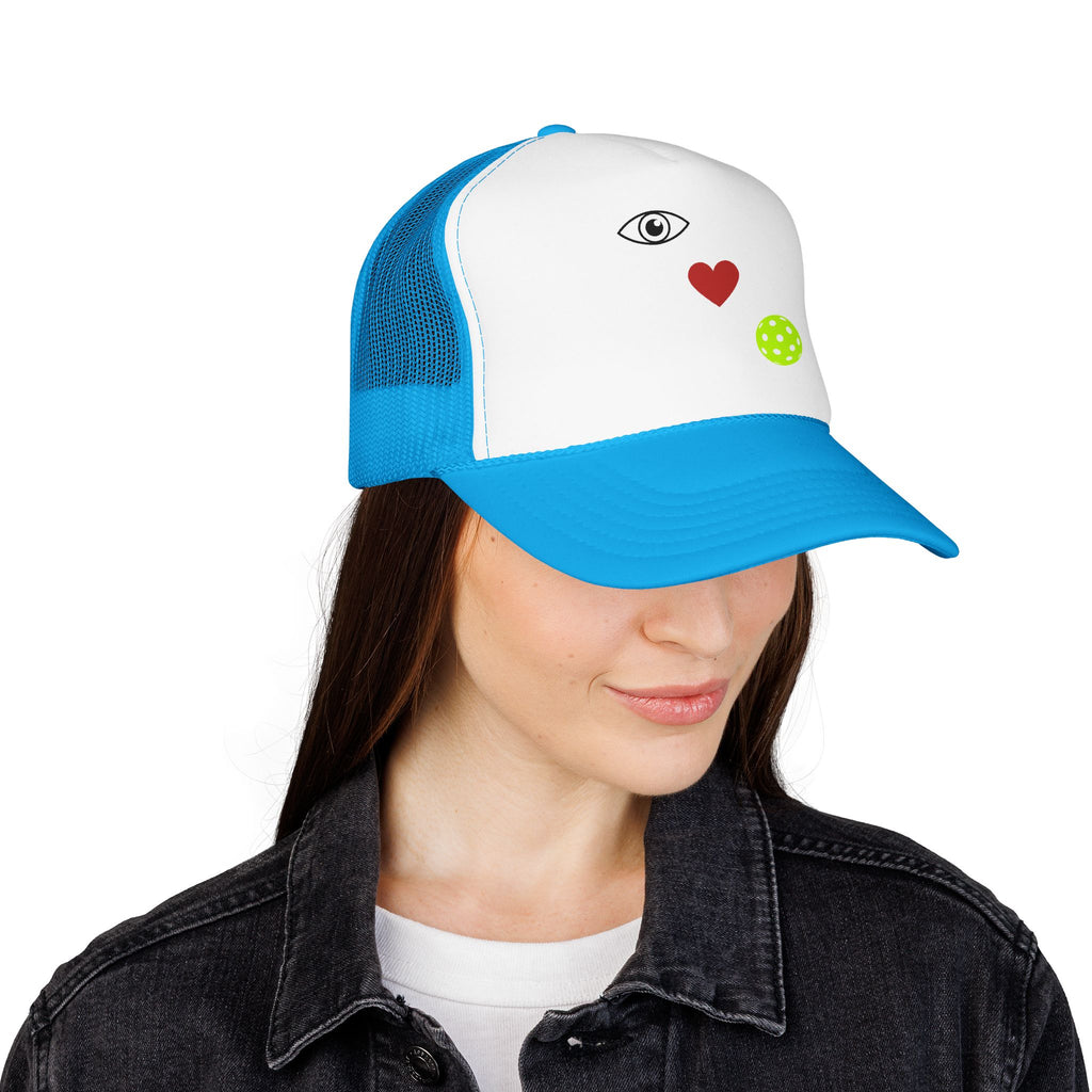 Eye Love Pickleball Foam Cap
