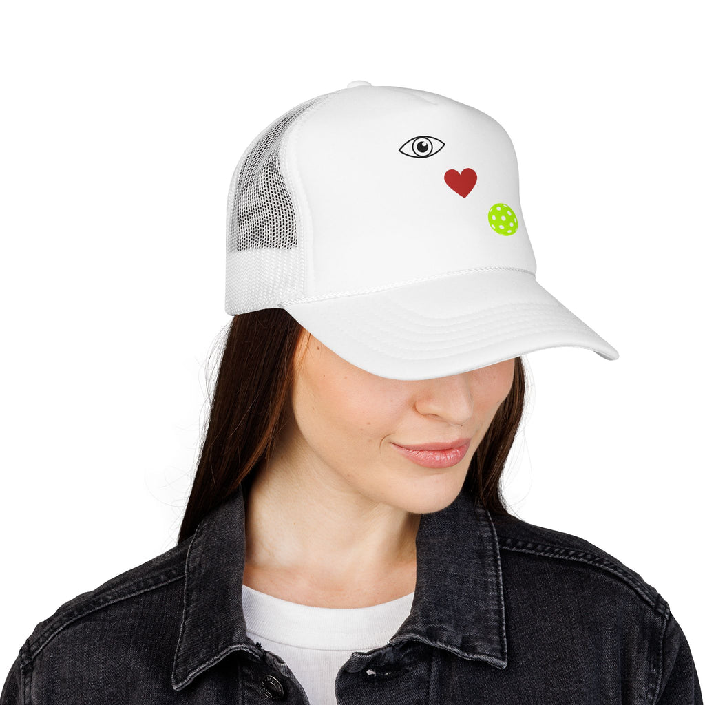 Eye Love Pickleball Foam Cap