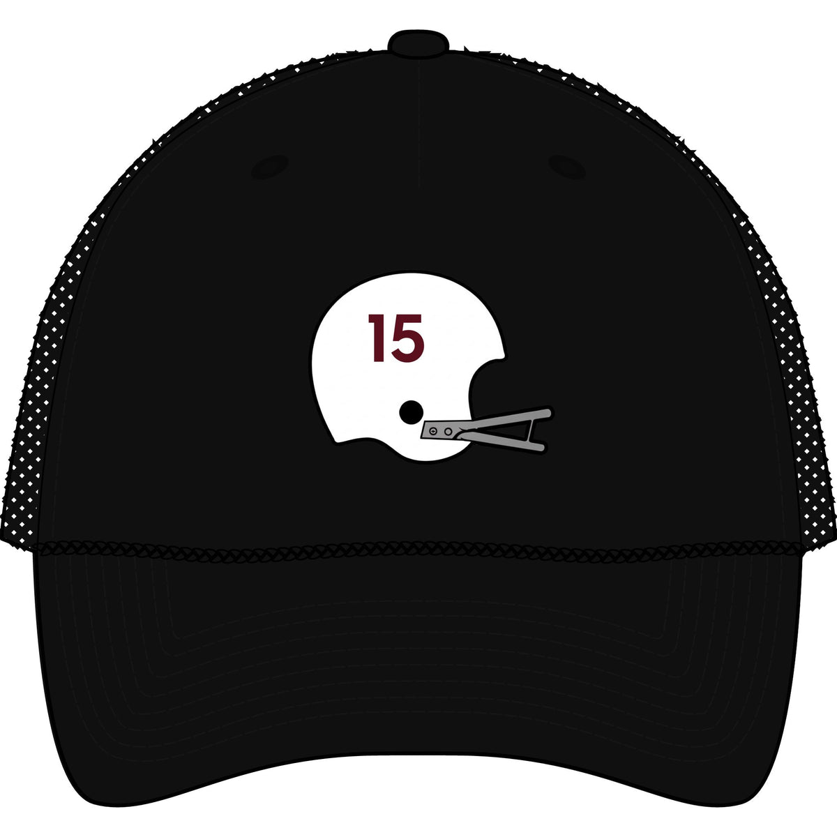 Maroon & White- Five-Panel Trucker Rope Cap