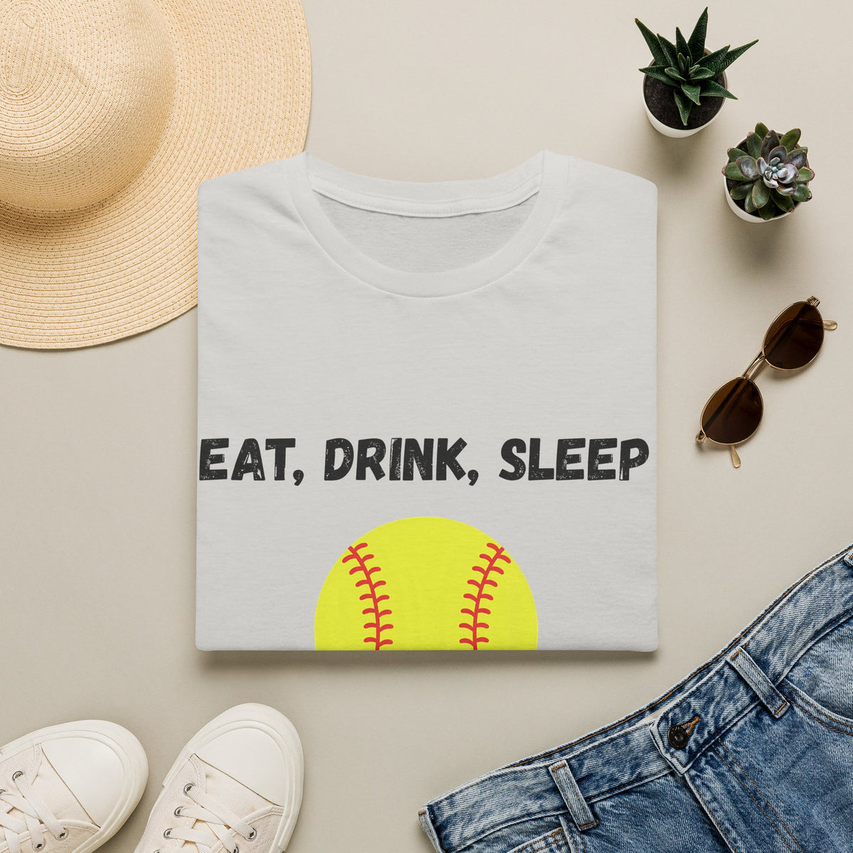 Eat, Drink, Sleep Play Softball T-Shirt