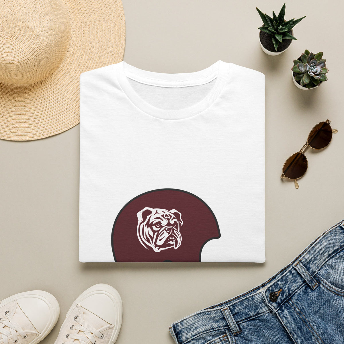 Maroon & White Vintage Helmet- Maroon