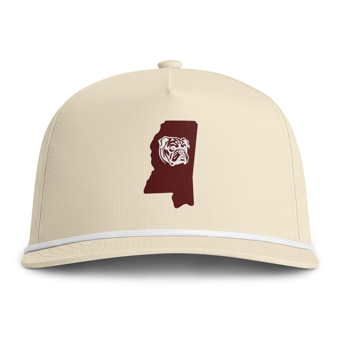Maroon & White- MS Outline- Sunwashed Rope Cap