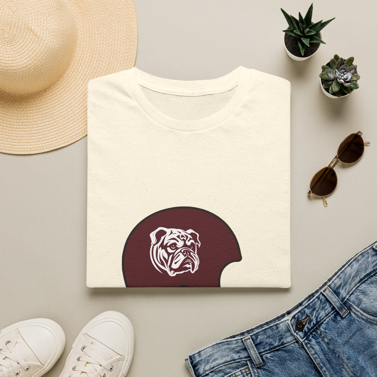 Maroon & White Vintage Helmet- Maroon