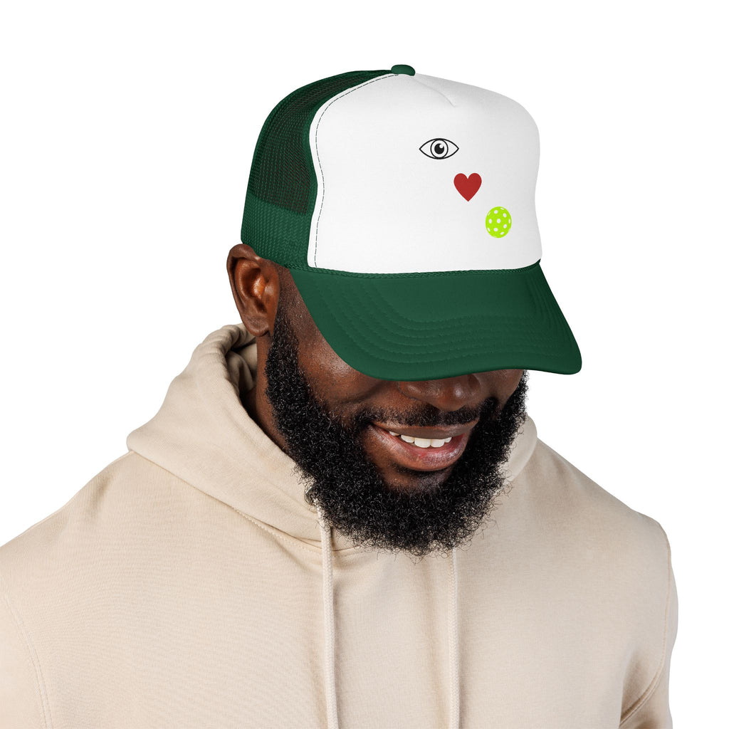 Eye Love Pickleball Foam Cap