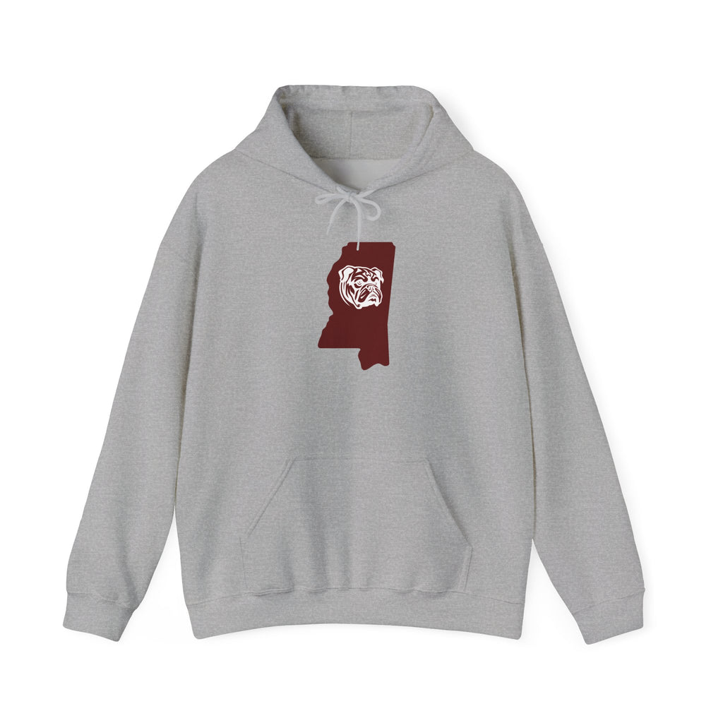 Maroon & White Football Hoodie — College Team Fan Pullover