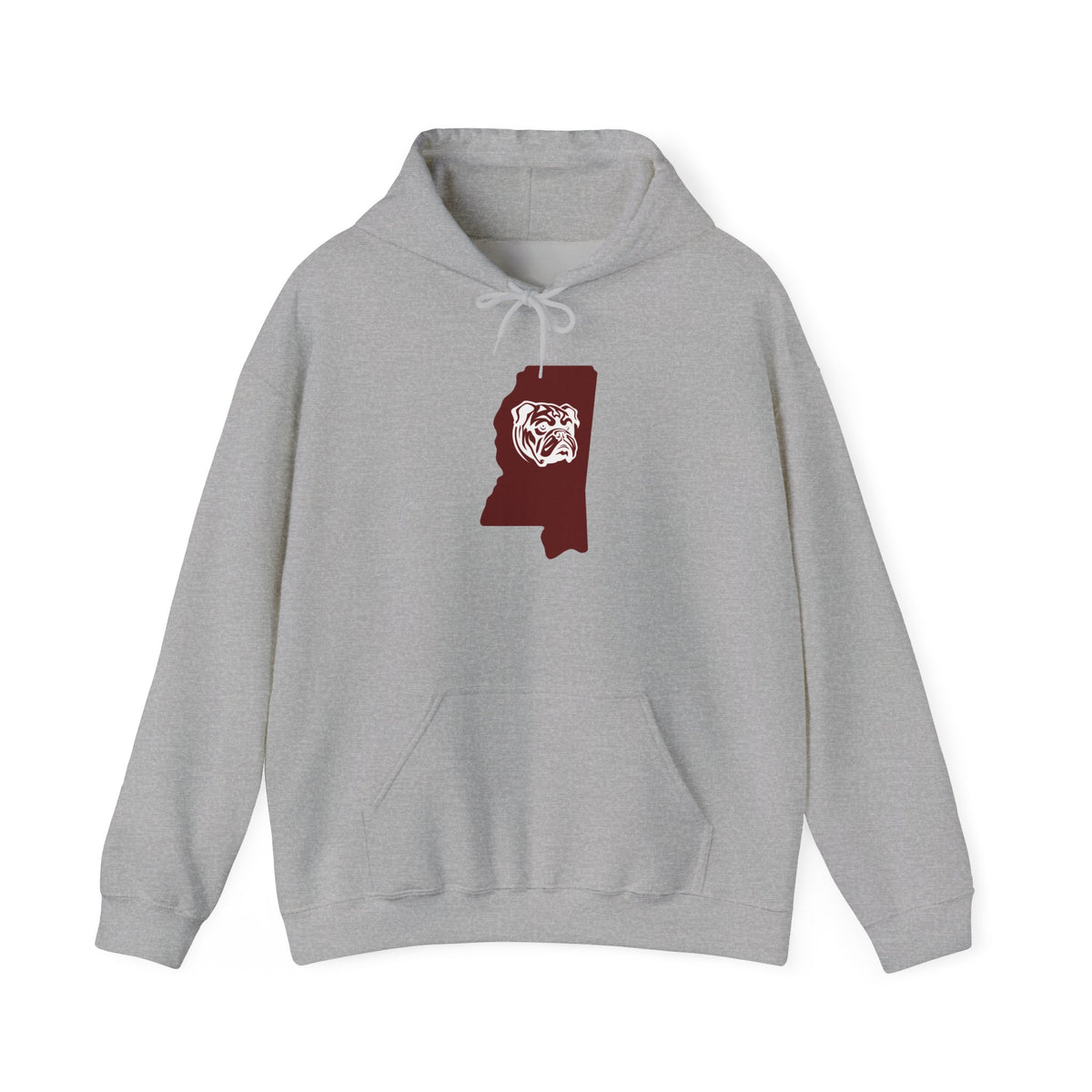 Maroon & White Football Hoodie — College Team Fan Pullover