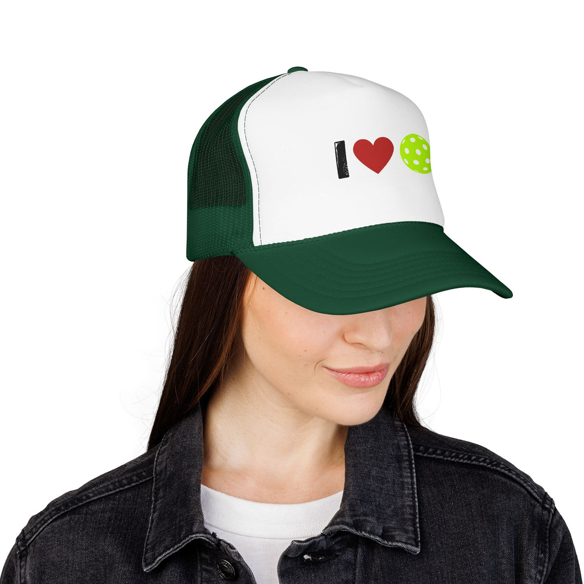I Love Pickleball Foam Trucker Hat