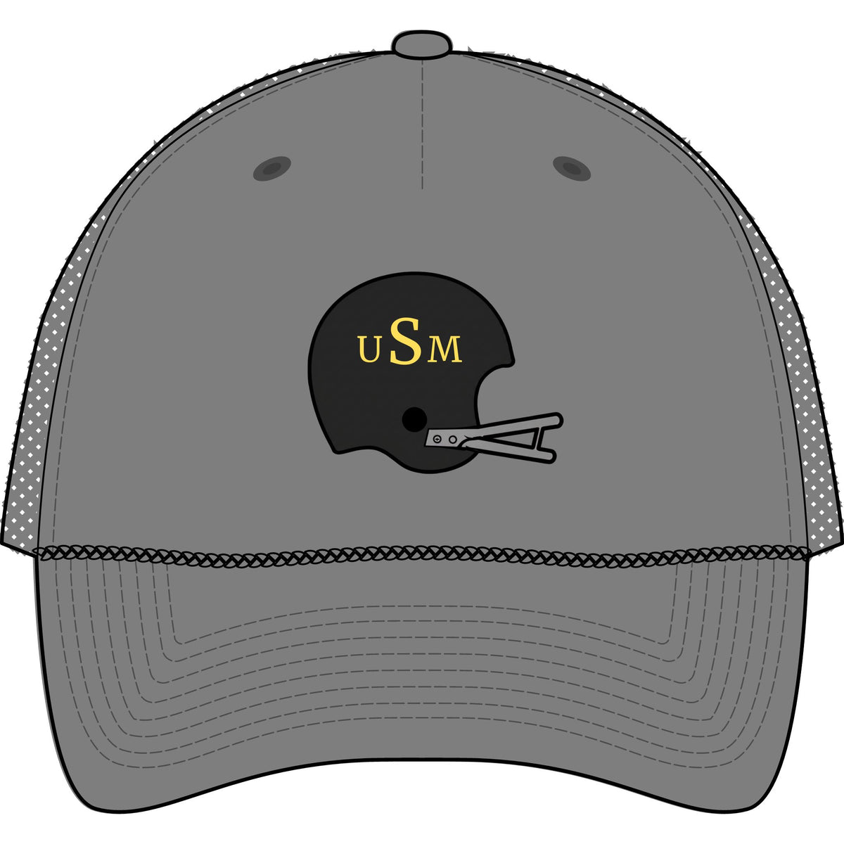 Black & Gold- Five-Panel Trucker Rope Cap