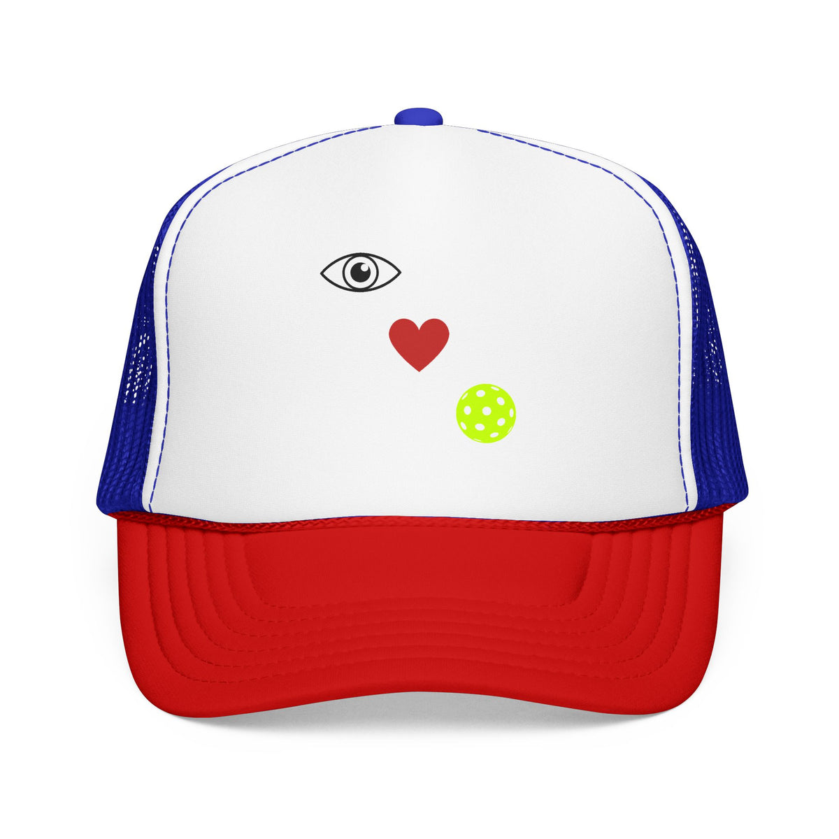 Eye Love Pickleball Foam Cap