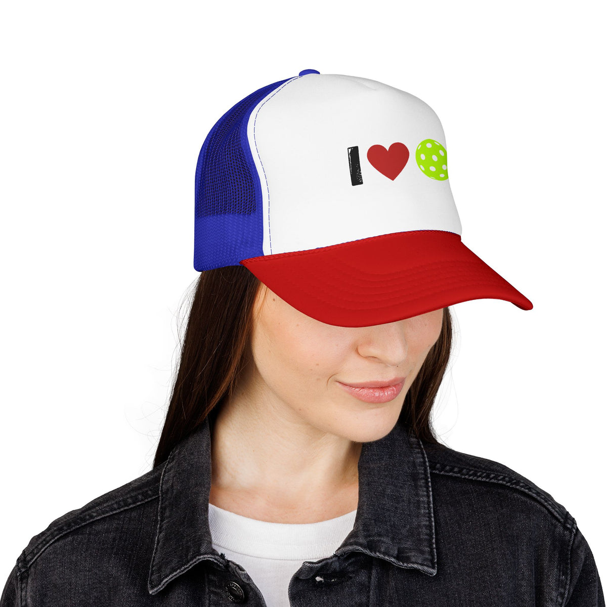 I Love Pickleball Foam Trucker Hat