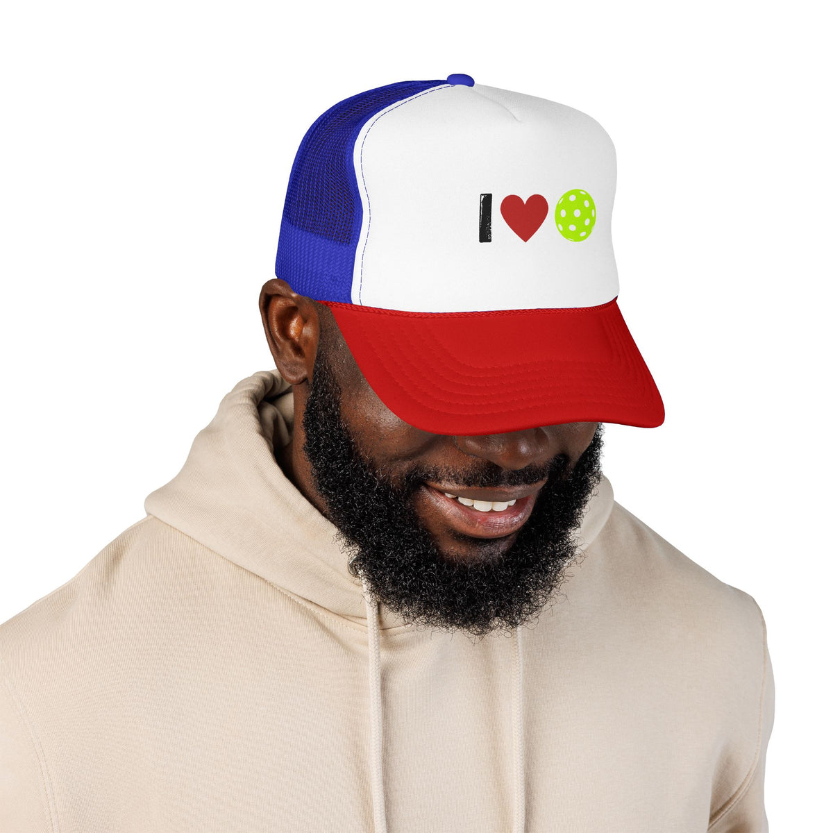 I Love Pickleball Foam Trucker Hat