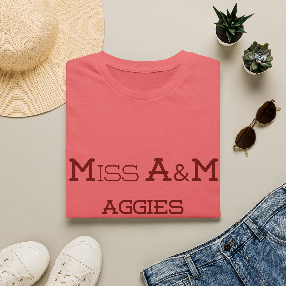 Maroon & White- Miss. A&M Aggies T-Shirt