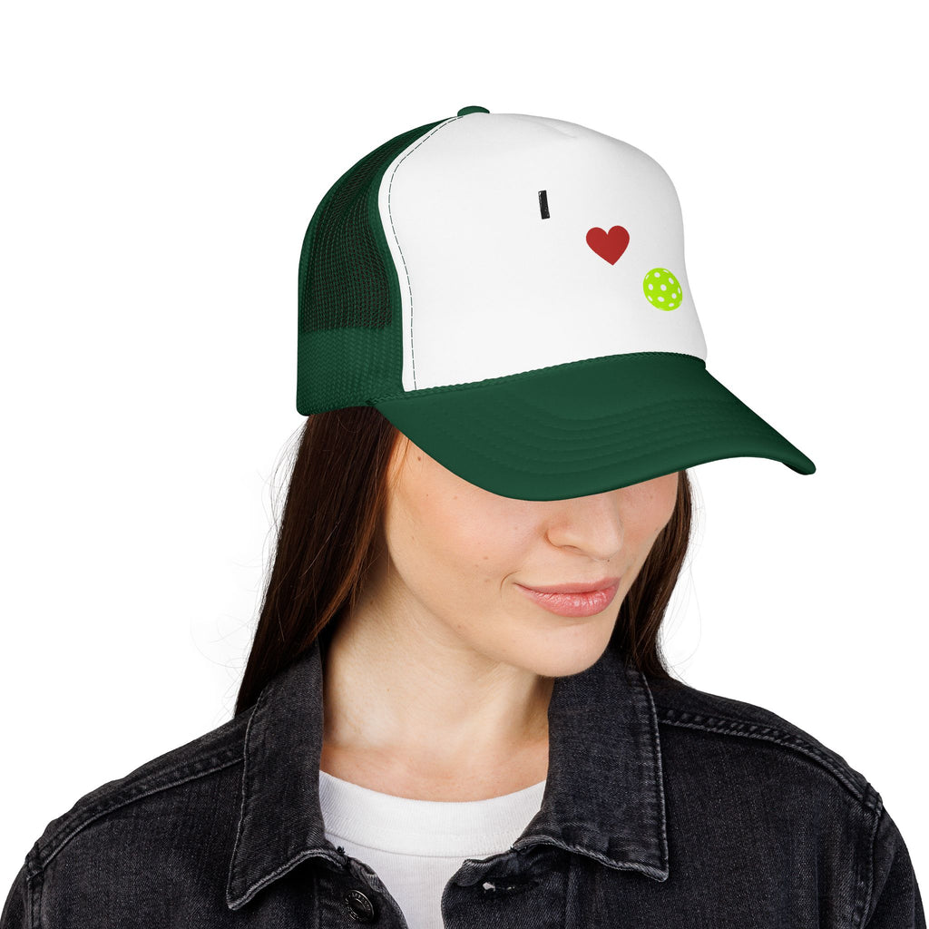 I Love Pickleball Foam Trucker Hat