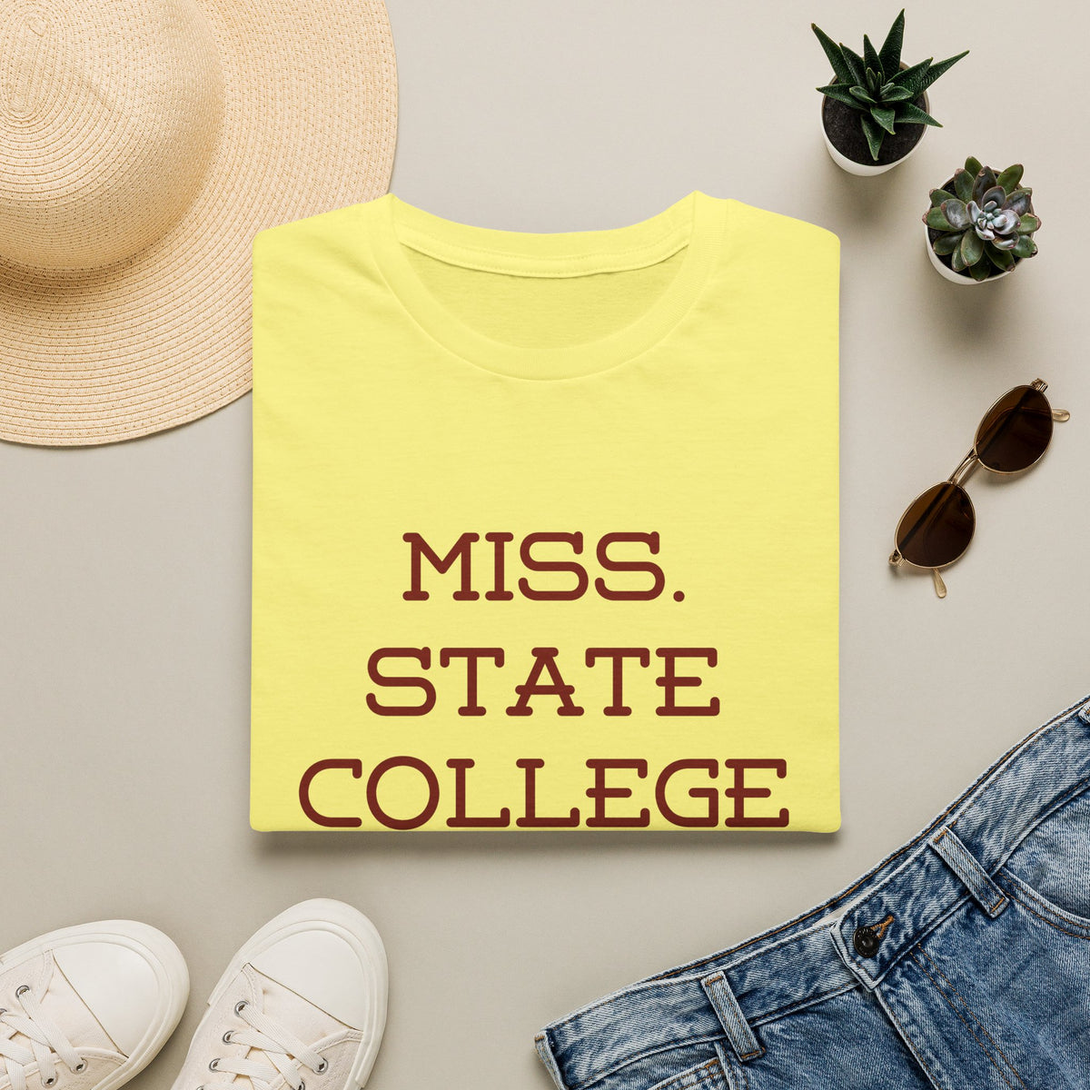 Maroon & White- Miss. State College Maroons T-Shirt