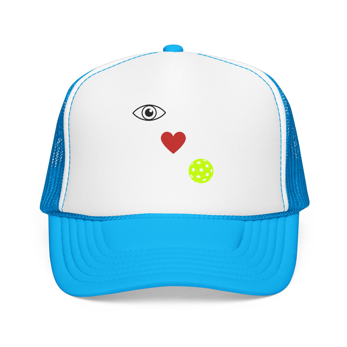 Eye Love Pickleball Foam Cap