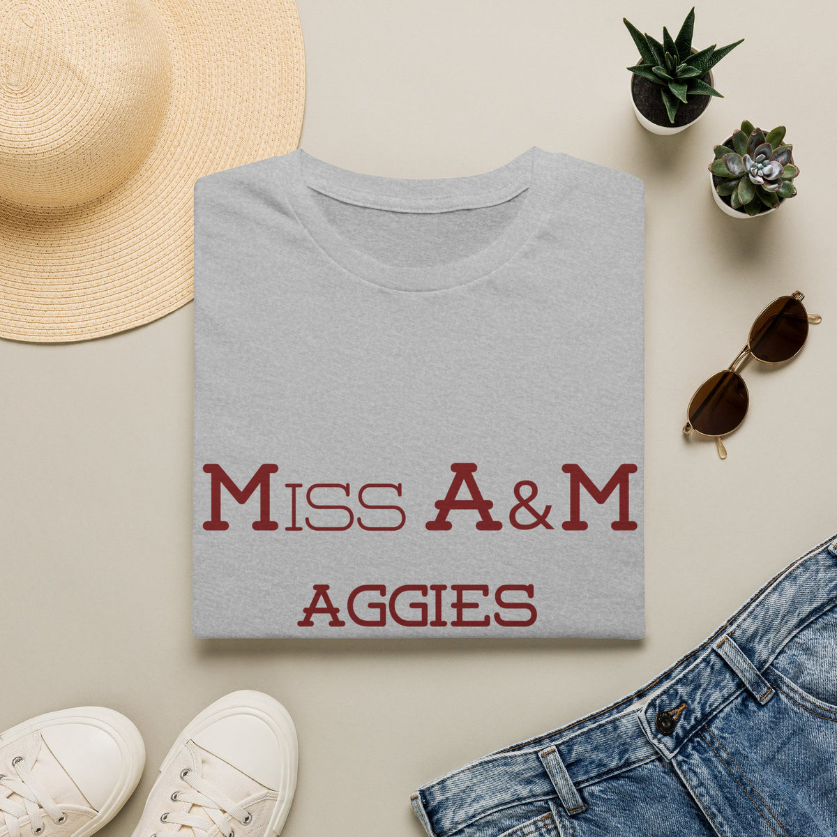 Maroon & White- Miss. A&M Aggies T-Shirt