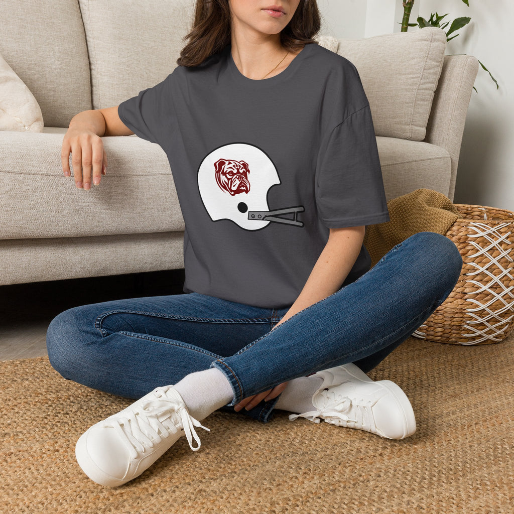 Maroon & White Vintage Helmet- Bulldog White