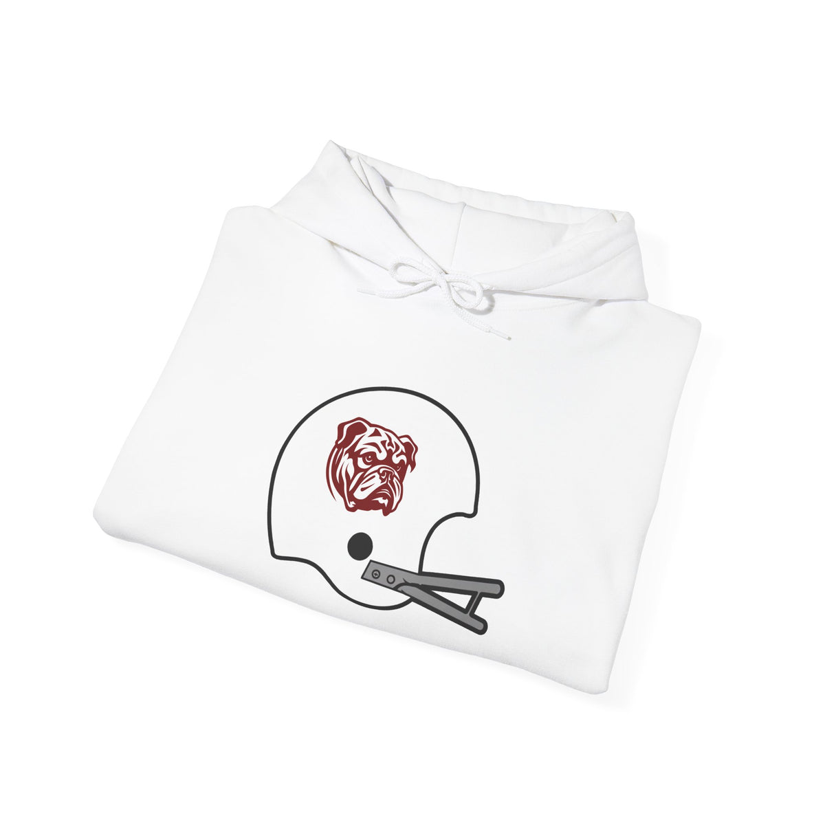 Maroon & White Football Hoodie — College Team Fan Pullover