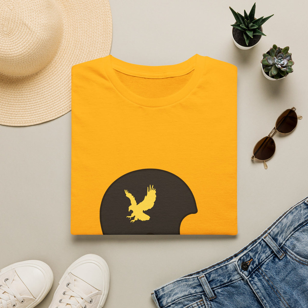 Black & Gold Vintage Helmet T-Shirt