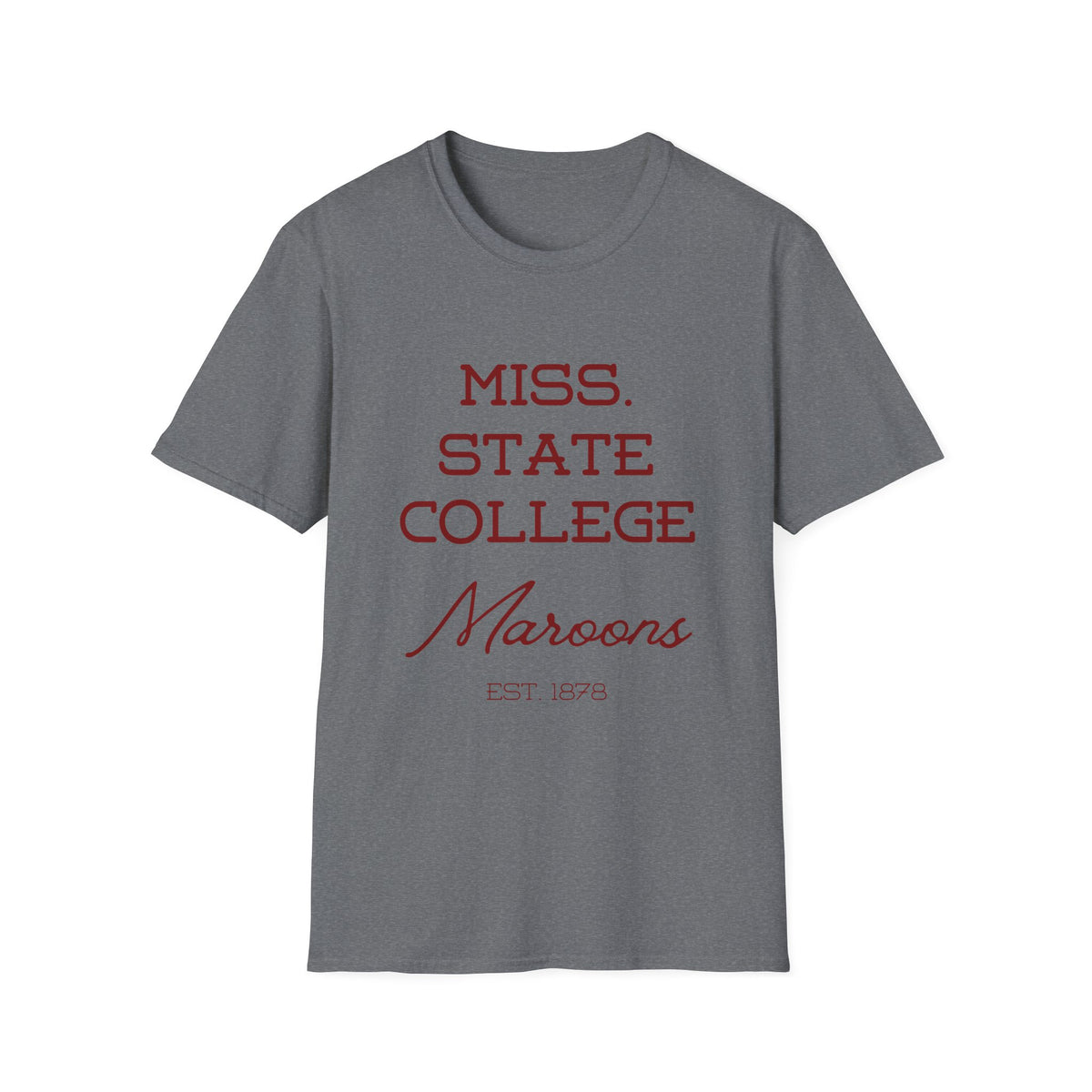 Maroon & White- Miss. State College Maroons T-Shirt