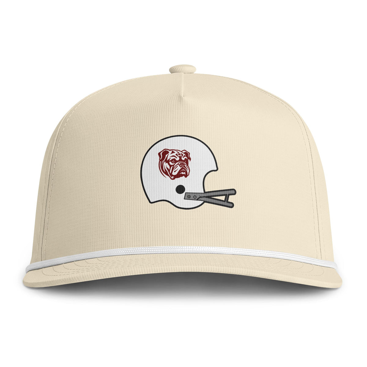 Maroon & White- Sunwashed Rope Cap