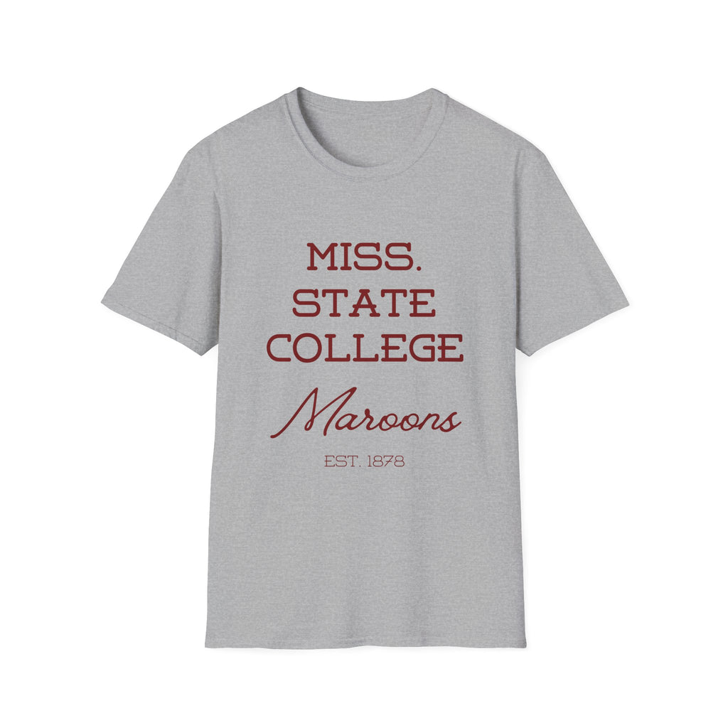 Maroon & White- Miss. State College Maroons T-Shirt