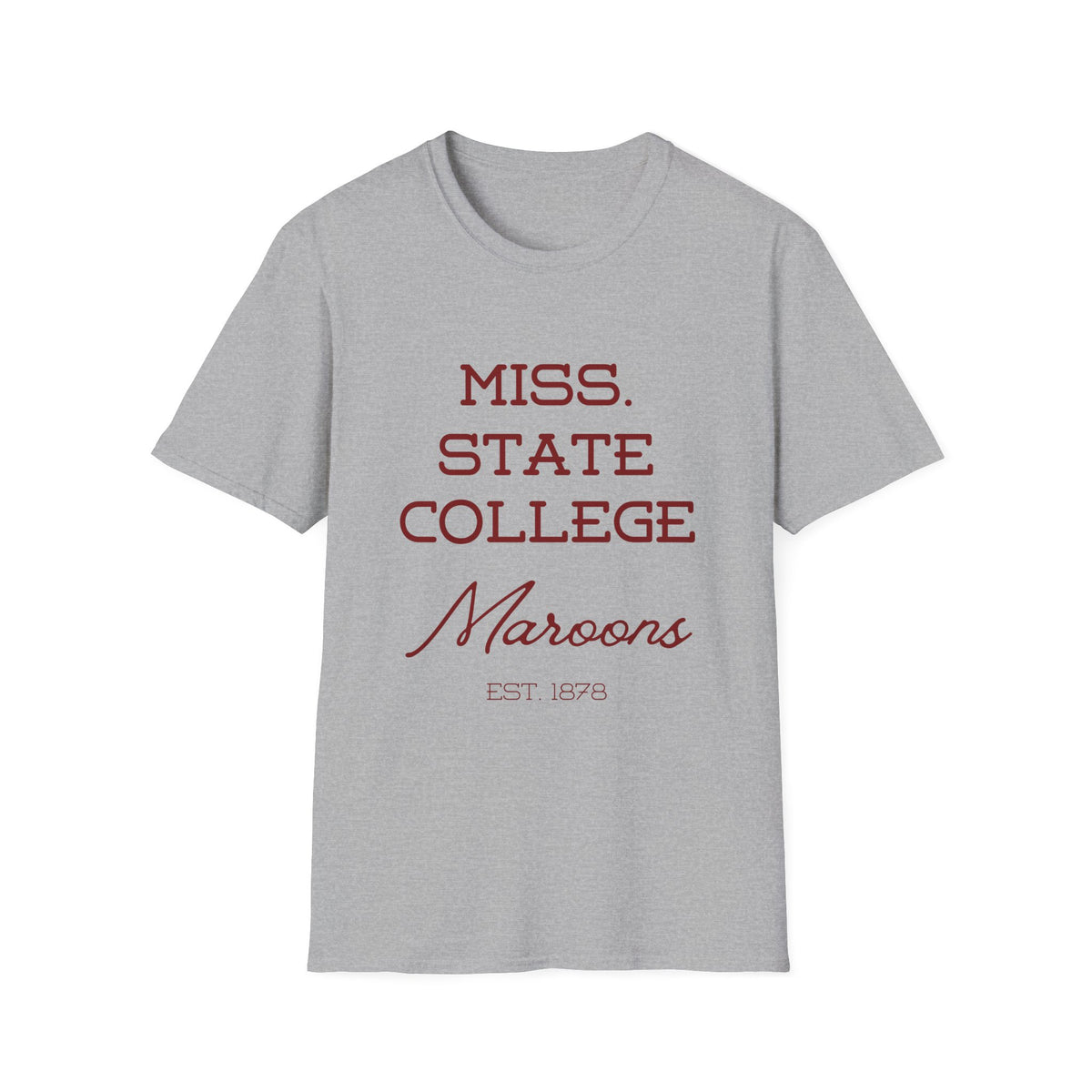 Maroon & White- Miss. State College Maroons T-Shirt