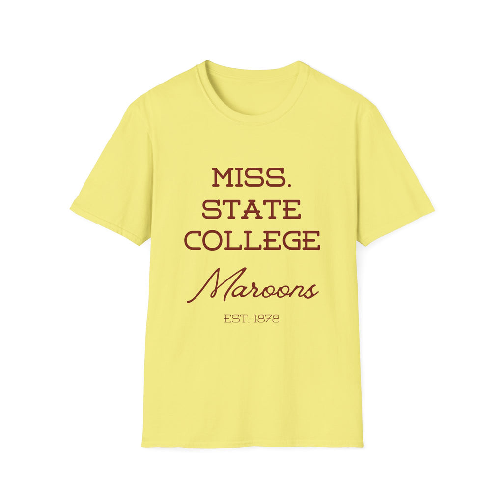 Maroon & White- Miss. State College Maroons T-Shirt