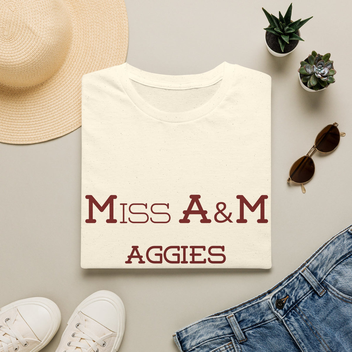 Maroon & White- Miss. A&M Aggies T-Shirt