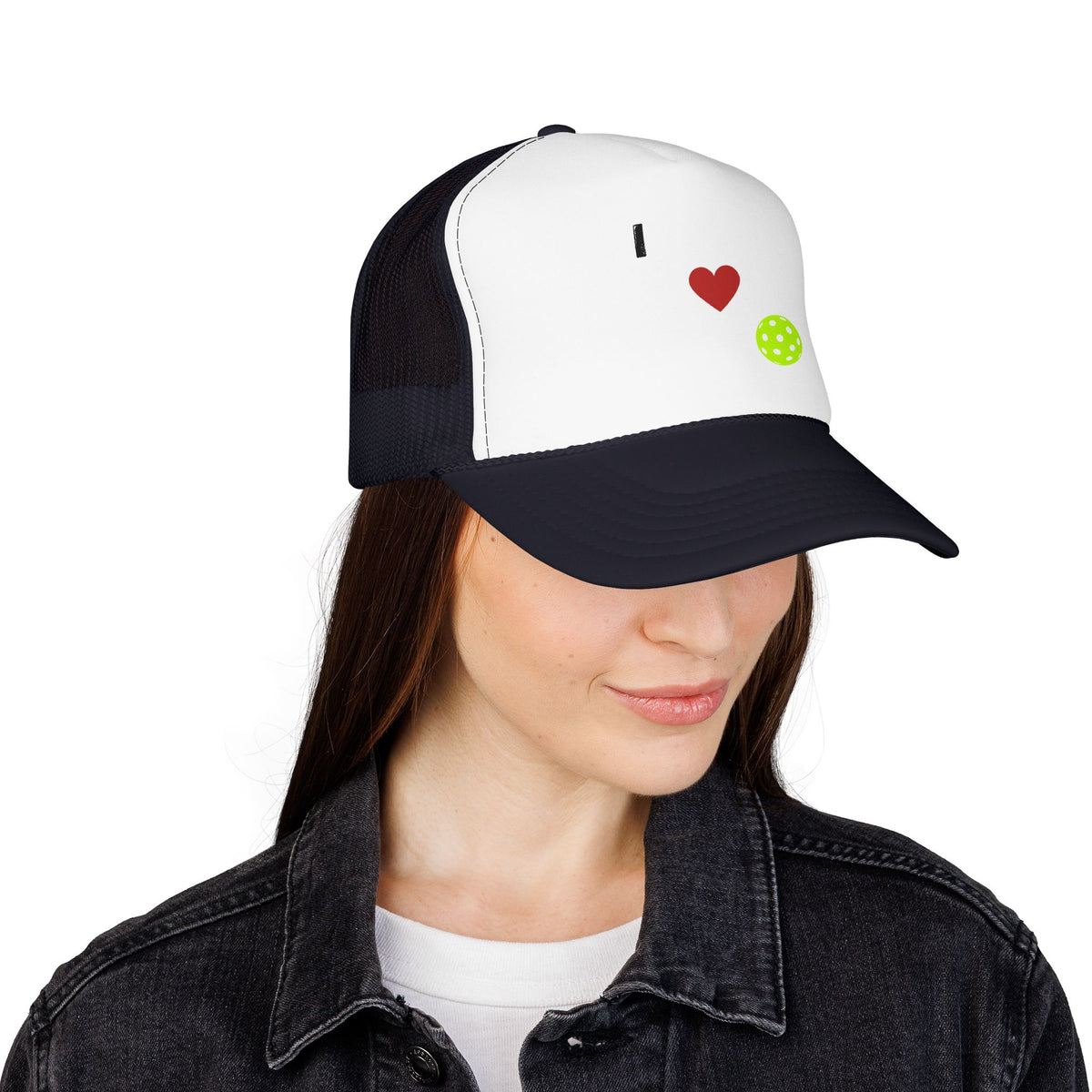 I Love Pickleball Foam Trucker Hat