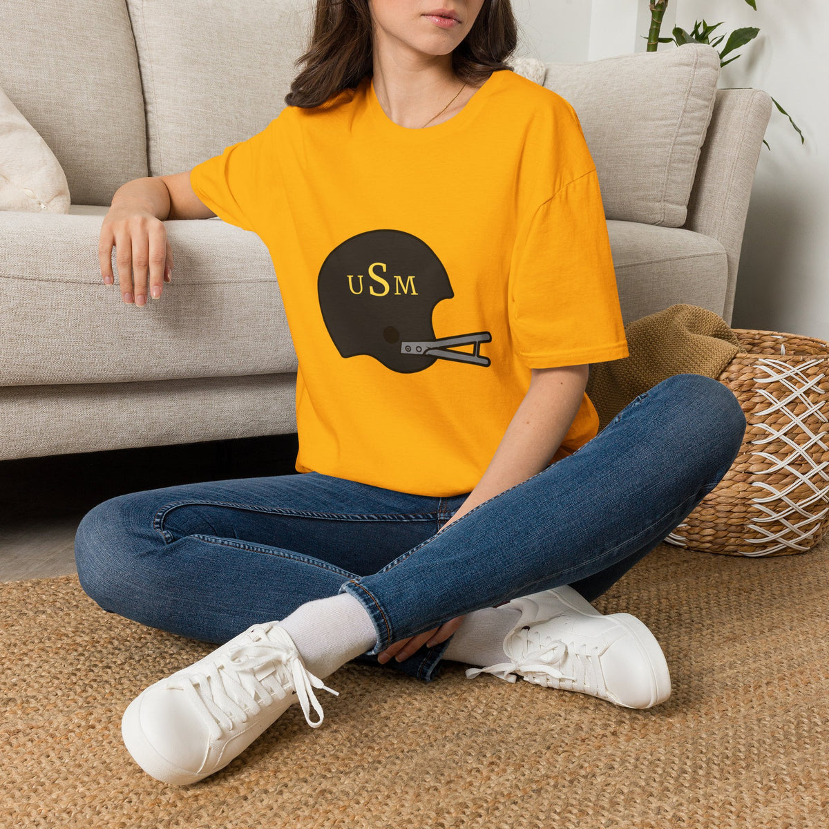 Black & Gold Vintage Helmet T-Shirt