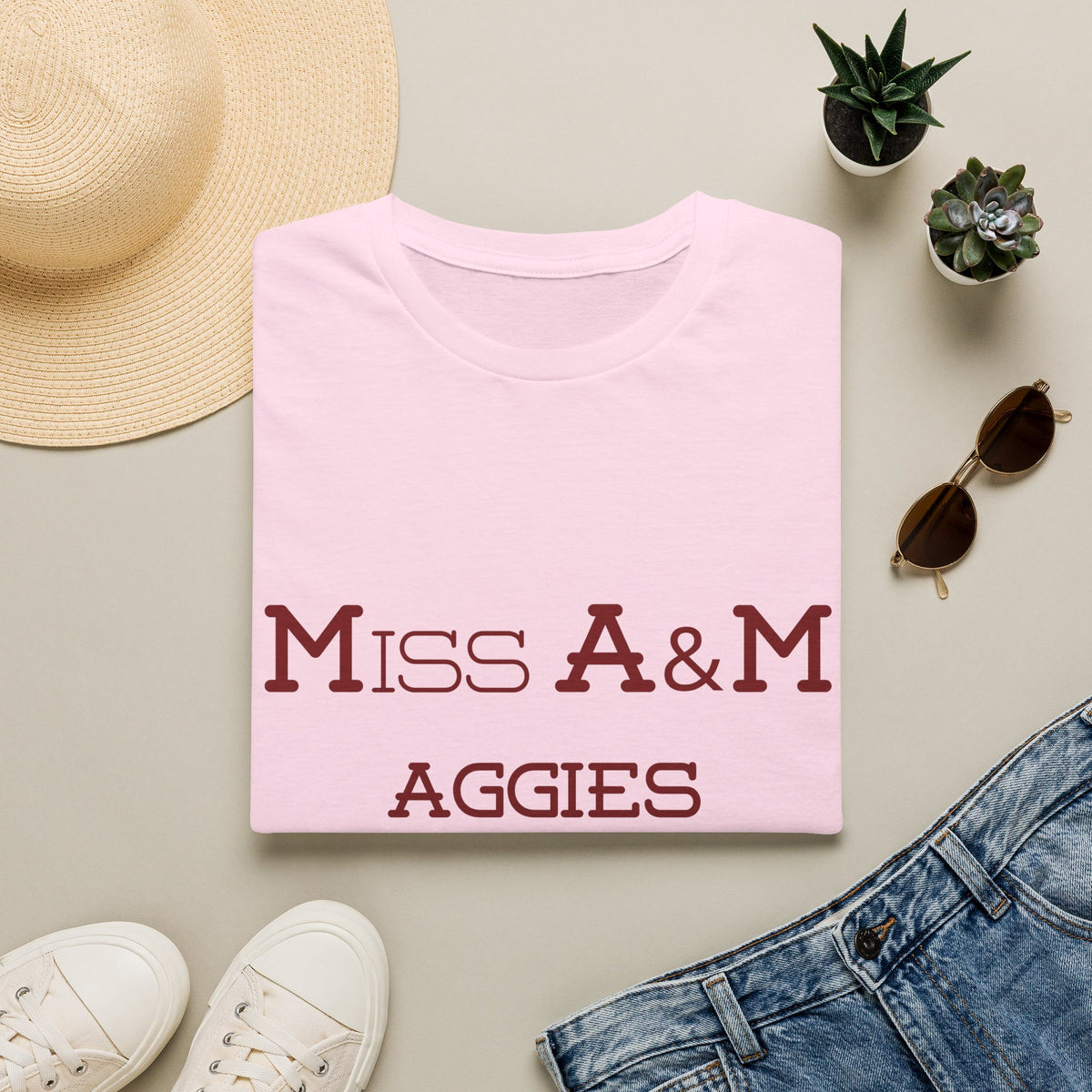 Maroon & White- Miss. A&M Aggies T-Shirt