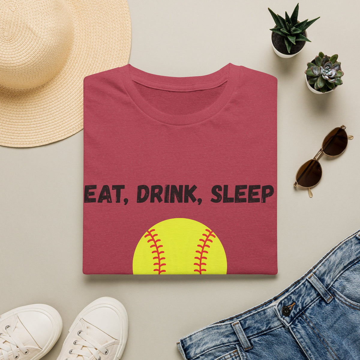 Eat, Drink, Sleep Play Softball T-Shirt