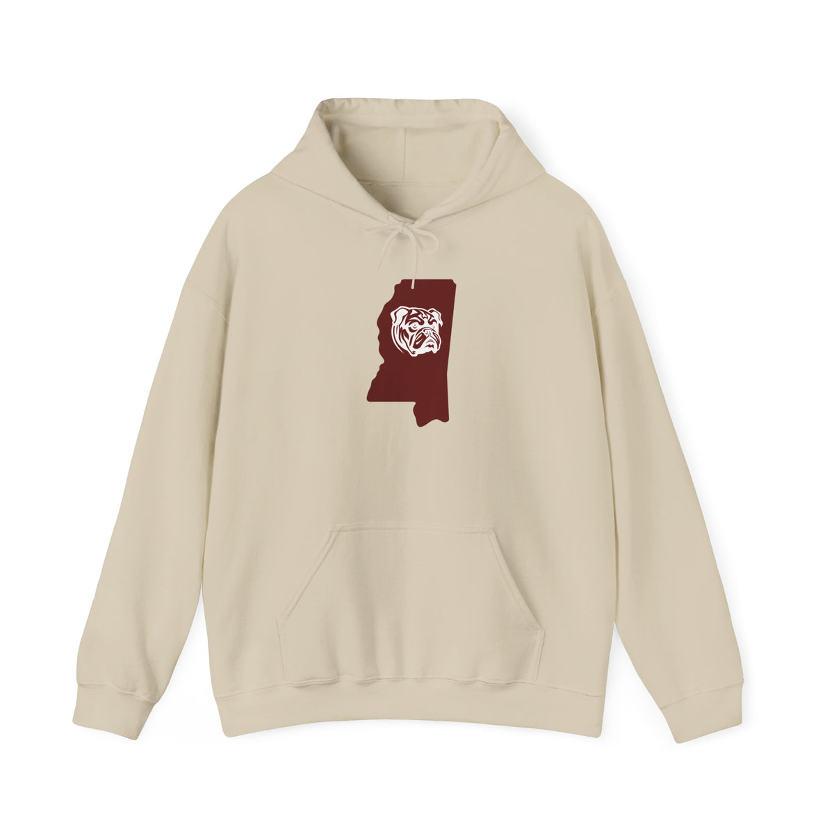 Maroon & White Football Hoodie — College Team Fan Pullover