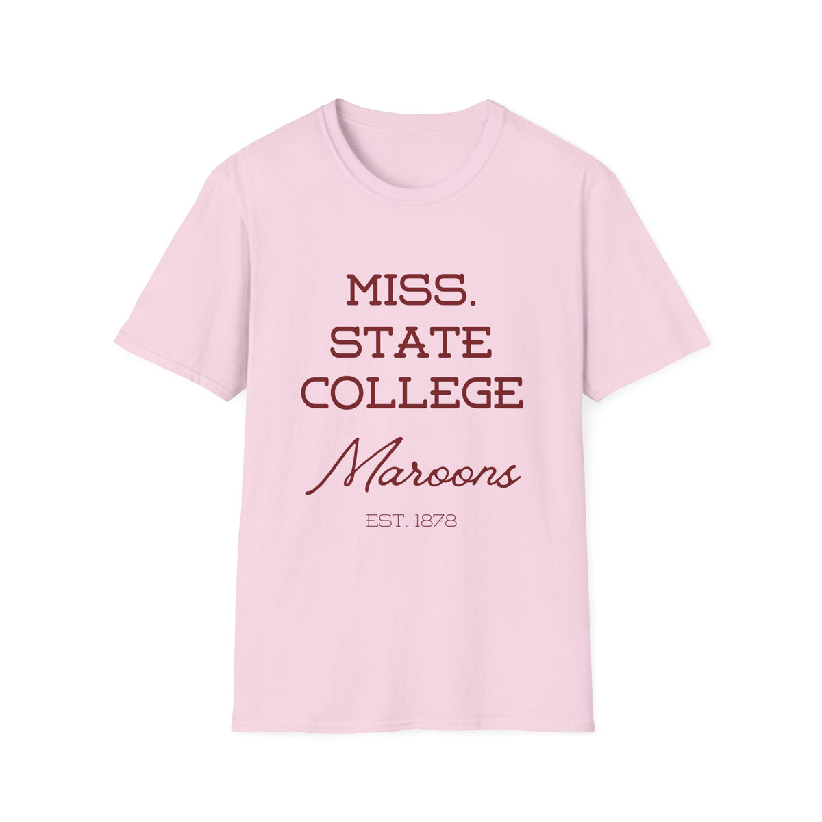 Maroon & White- Miss. State College Maroons T-Shirt