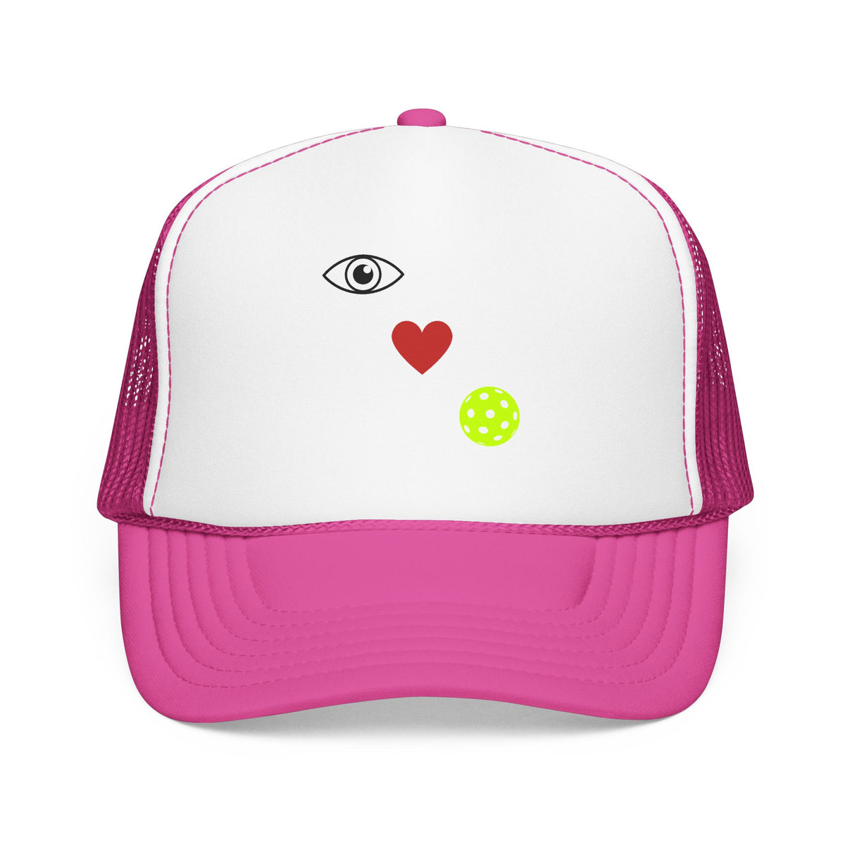 Eye Love Pickleball Foam Cap