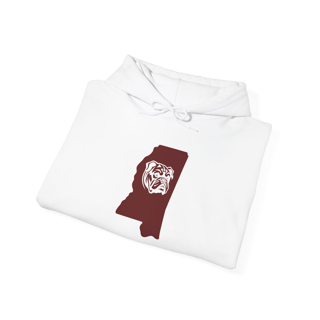 Maroon & White Football Hoodie — College Team Fan Pullover