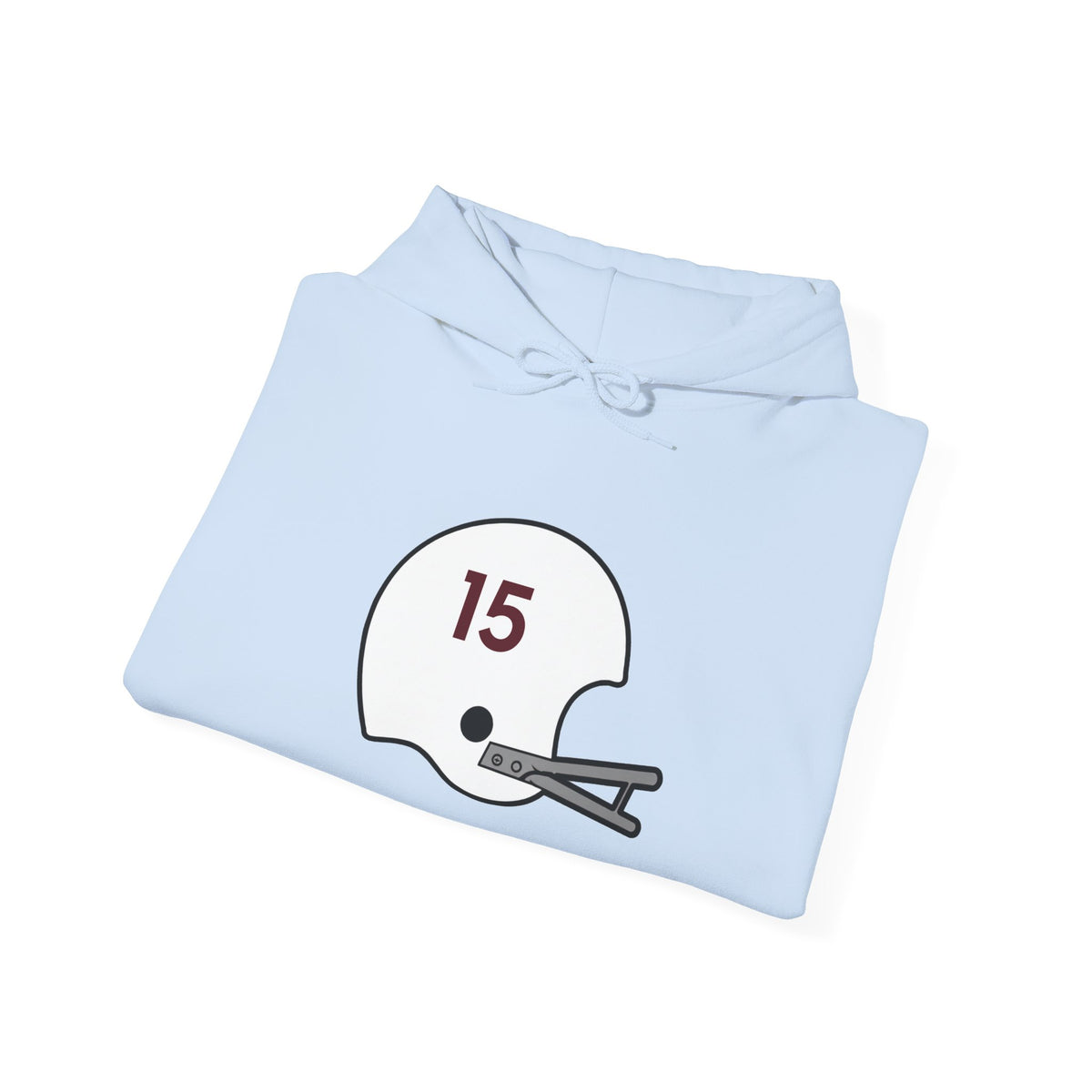Maroon & White #15 Football Hoodie — College Team Fan Pullover