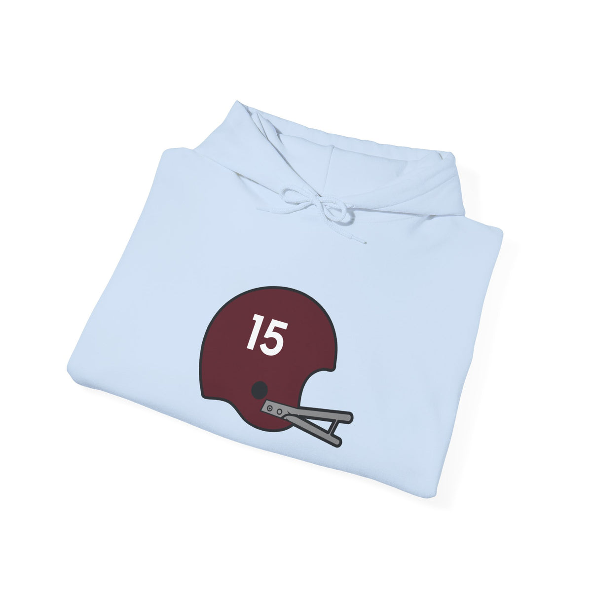 Maroon & White #15 Football Hoodie — College Team Fan Pullover