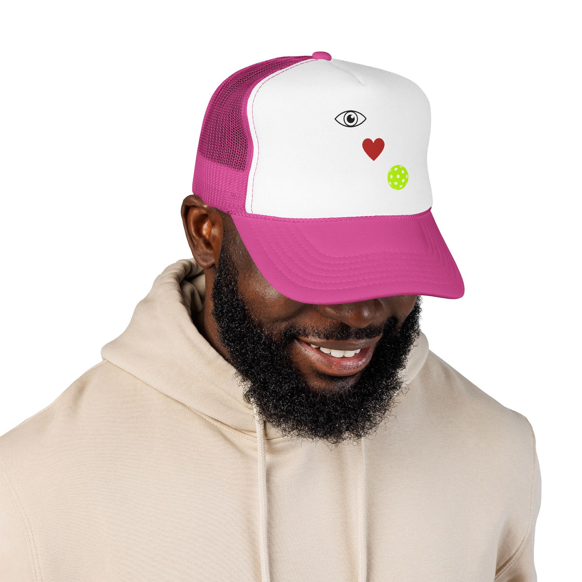 Eye Love Pickleball Foam Cap