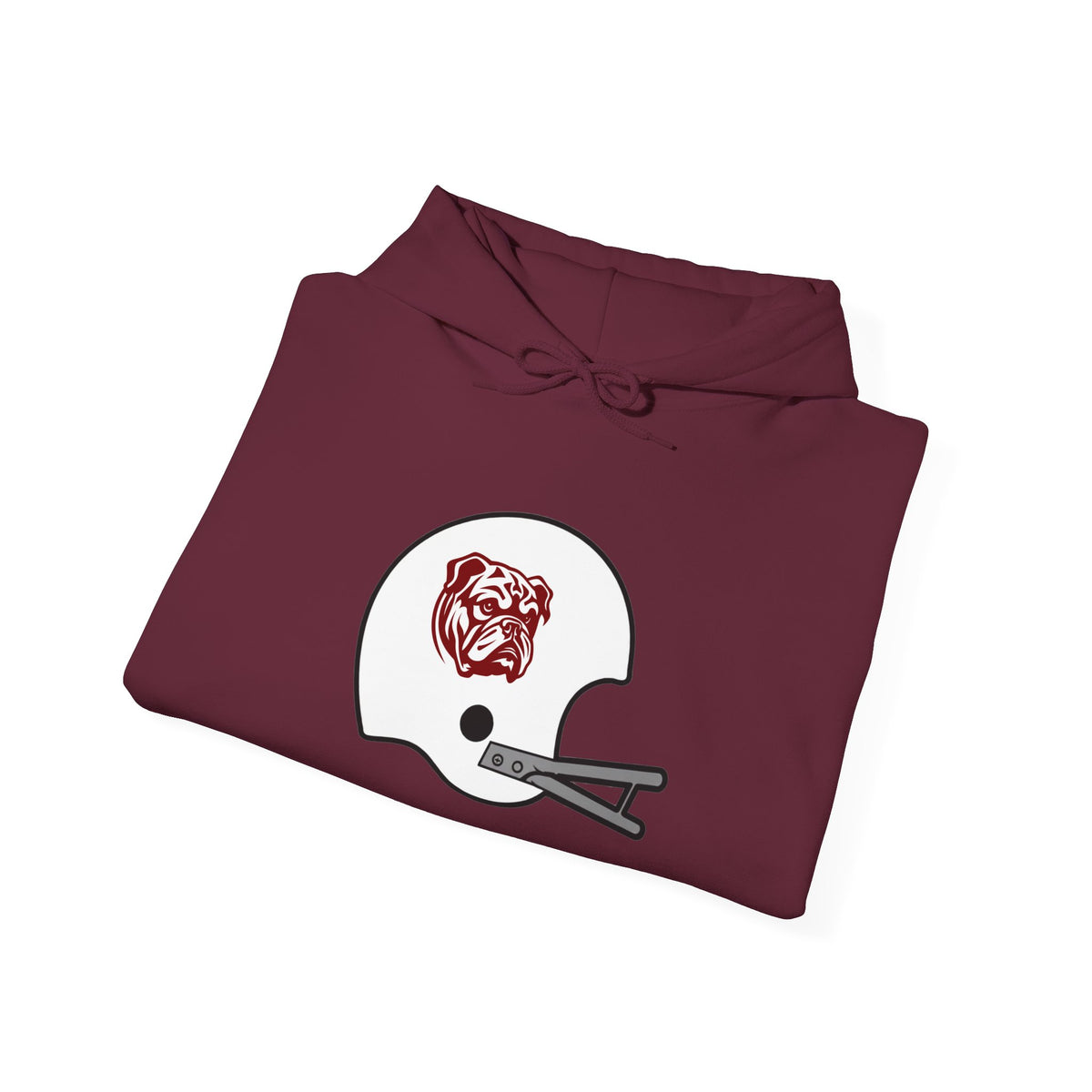 Maroon & White Football Hoodie — College Team Fan Pullover