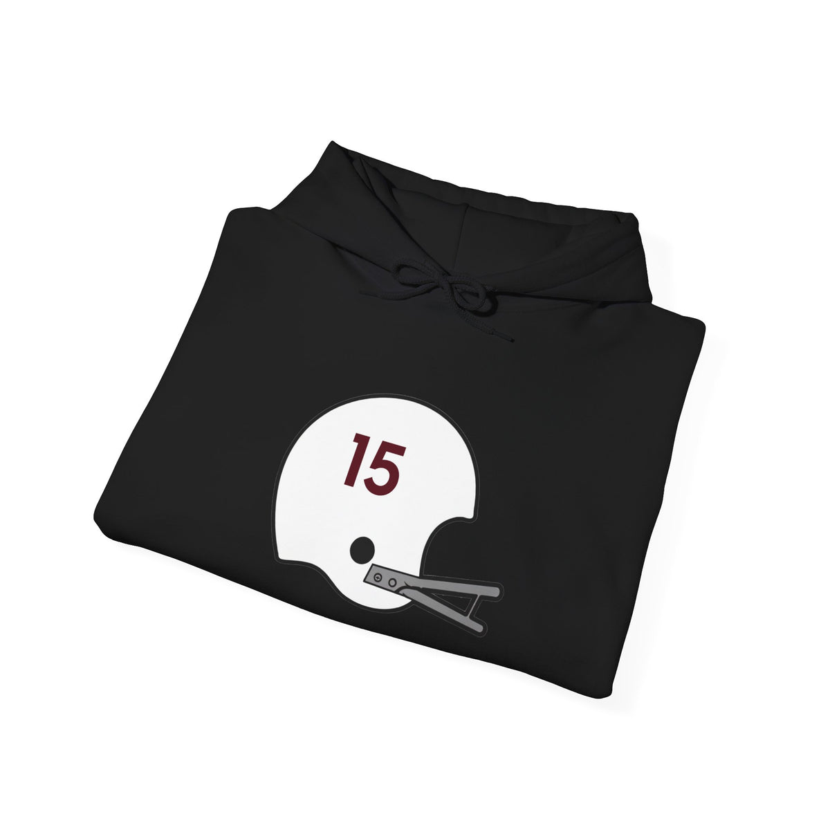 Maroon & White #15 Football Hoodie — College Team Fan Pullover