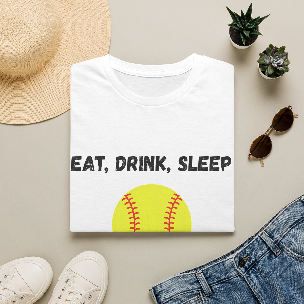 Eat, Drink, Sleep Play Softball T-Shirt