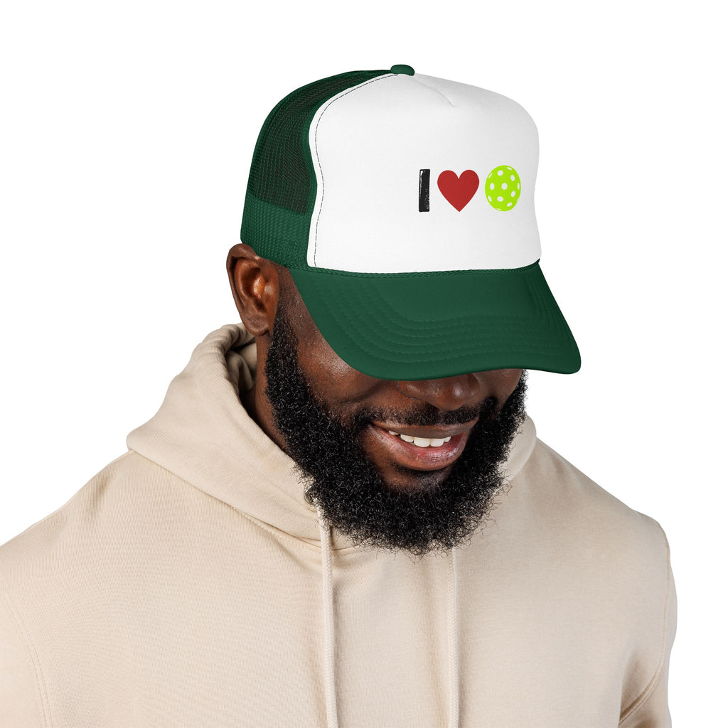 I Love Pickleball Foam Trucker Hat