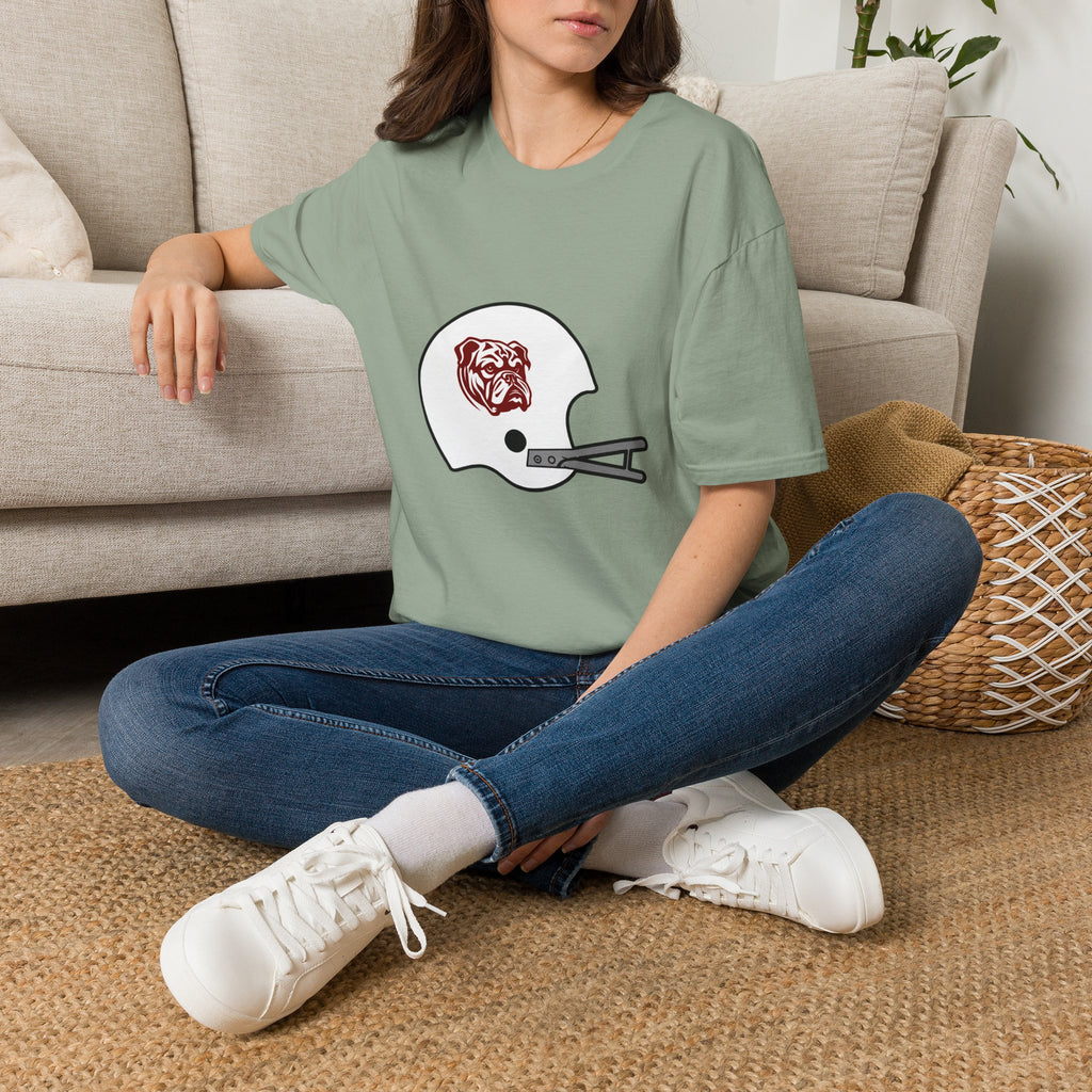 Maroon & White Vintage Helmet- Bulldog White